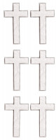Sechs silberne Kreuz-Sticker Sechs silberne Kreuz-Sticker